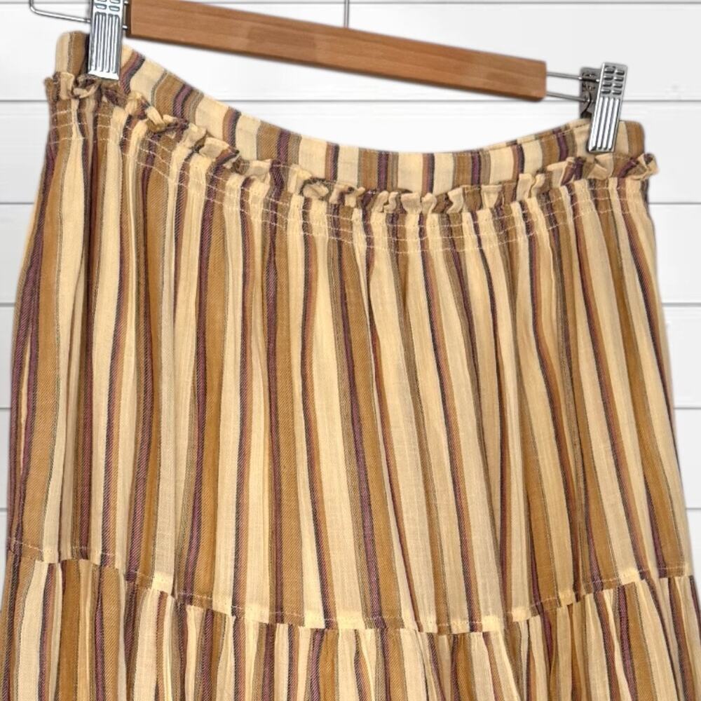 Ulla Johnson Severine Midi Skirt Beige Opal Tiered Ruffle Bohemian Cotton 6 - Picture 4 of 11